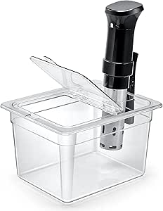 HOMENOTE 12 Quart Sous Vide Container with Collapsible Hinged Lid, BPA Free, Compatible with Most Sous Vide Cookers