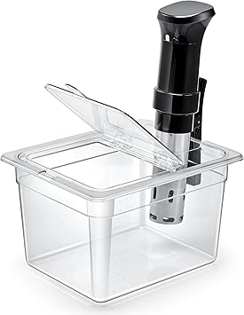 HOMENOTE Sous Vide Container 12 Quart with Universal Collapsible Hinged Lid,Sous Vide Accessories Kit BPA Free,Compatible with Anova and Most Sous Vide Cookers