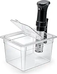 HOMENOTE Recipiente Sous Vide 12 litros com tampa articulada dobrável universal, kit de acessórios Sous Vide livre de BPA, compatível com Anova e a maioria dos fogões Sous Vide