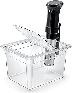 HOMENOTE Sous Vide Container 12 Quart with Universal Collapsible Hinged Lid,Sous Vide Accessories Kit BPA Free,Compatible with Anova and Most Sous Vide Cookers