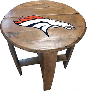 Imperial Denver Broncos Oak Barrel Table
