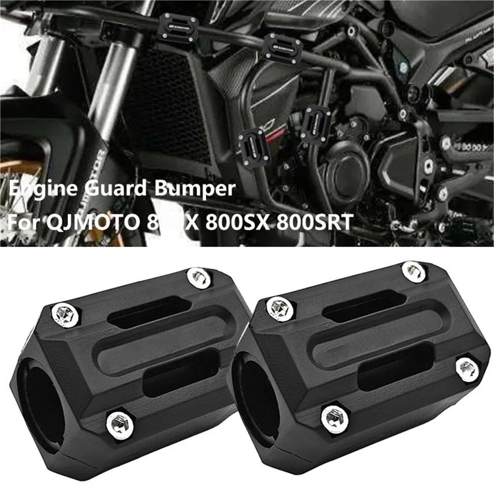 adapter podpórki Pasuje do QJMOTO QJ SRT 800 800X 800SX 800SRT Osłona silnika motocykla Zderzak Ochraniacz Crash Bar Block(2pcs)