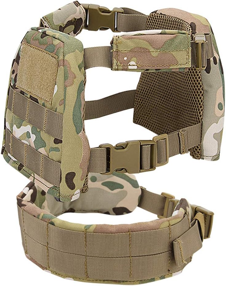 Jungle Leopard Tactical Vest for Kids Molle with Waist Belt Airsoft Paintball Chest Rig