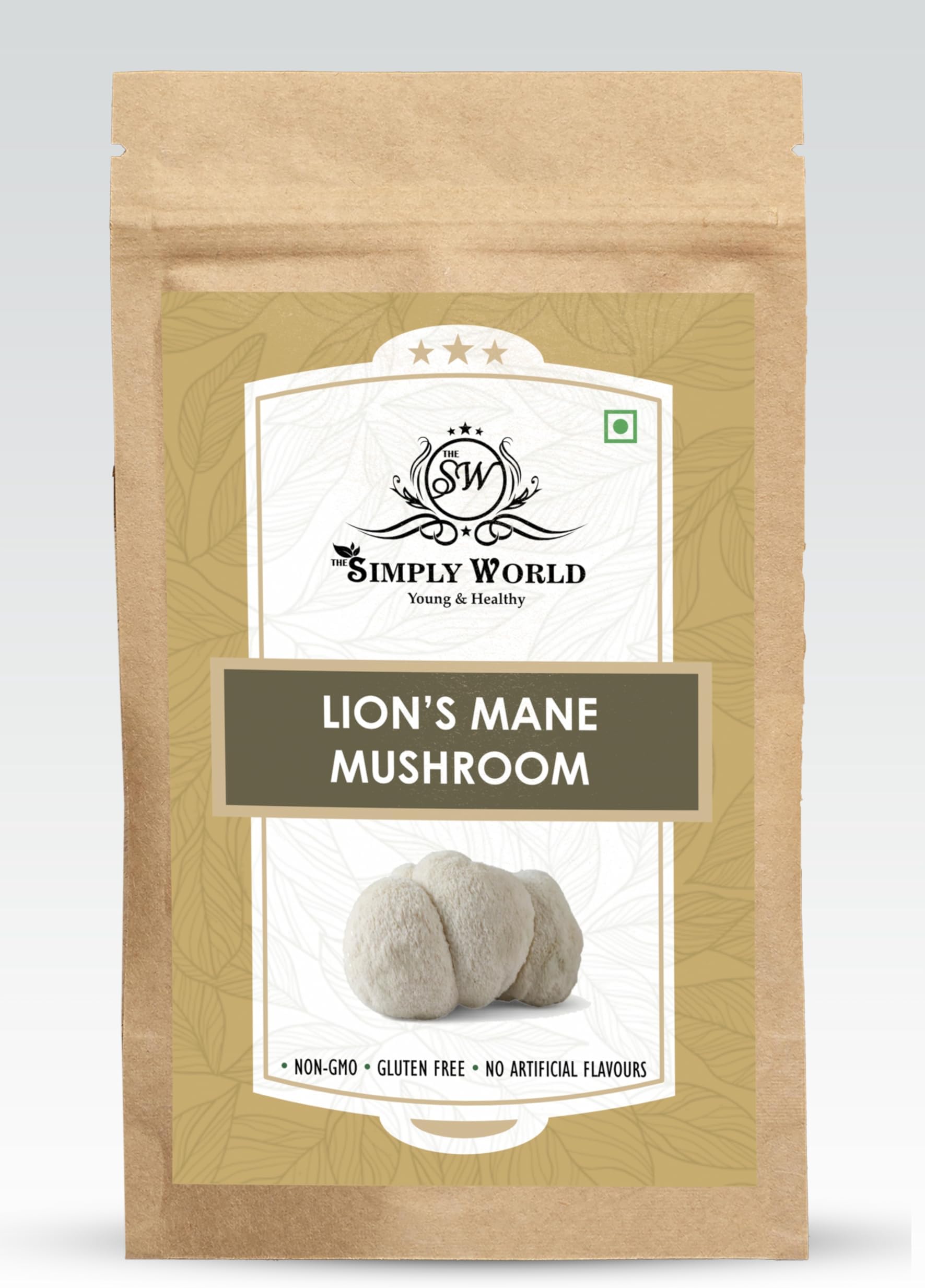 THE SIMPLY WORLD Lion's Mane Mushroom Extract, 60g, USDA Organic, 38% Beta Glucans | Memory Boosting Powder | Focus Brain Boosting Powder