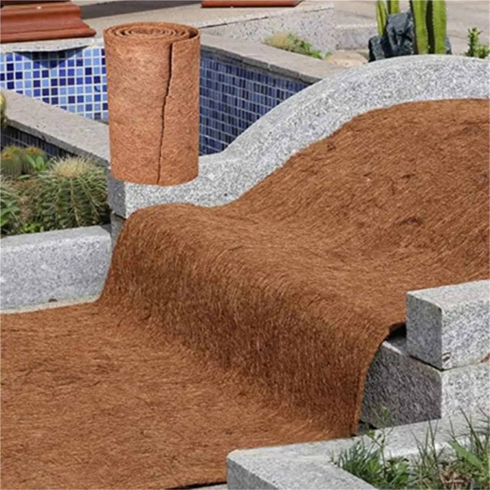 Rotolo di fibre vegetali Tappetino for rettili Forniture for lettiera Isolamento Cesto for fiori Fodera in fibra di cocco Foglio invernale(200cmx50cm)