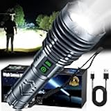 Rechargeable Flashlights High 1550,000Lumens,Super Bright LED Flashlight,Tactical Powerful Waterproof Handheld Flashlights with Zoomable 6Modes,USB Output&24H Long Life Battery for Emergency Camping