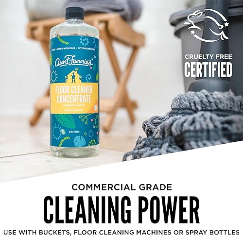 Miniatura 4 de Aunt Fannie's Limpiador de pisos ultra concentrado con vinagre, limpiador de pisos multisuperficie para trapear, aroma a limón brillante, 64 onzas