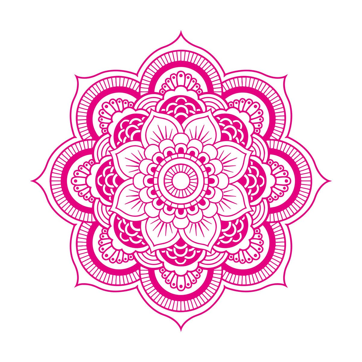 Mural and Wall Vinyl Decal Lotus Flower Mandala Décor Pattern 81x81cm Multiple Size Options Extra Large Rosered — image 1