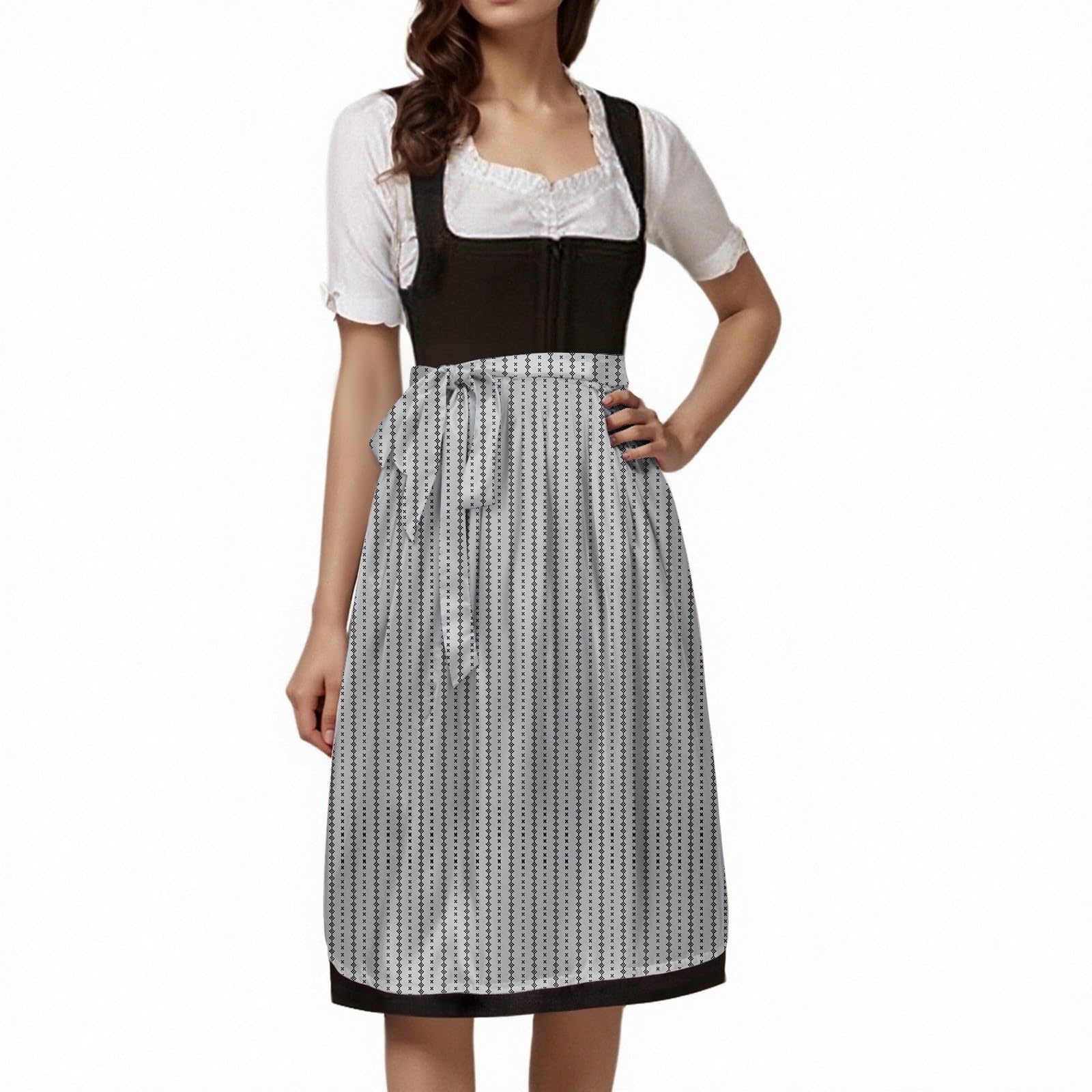 Delantal de Oktoberfest aleman ajustable ideal para trajes tradicionales en eventos de disfraces 8