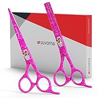 Vista 15 de Suvorna Juego de tijeras para cortar el cabello y tijeras de adelgazamiento – Juego de tijeras profesionales para el cabello – Tijeras de peluquería