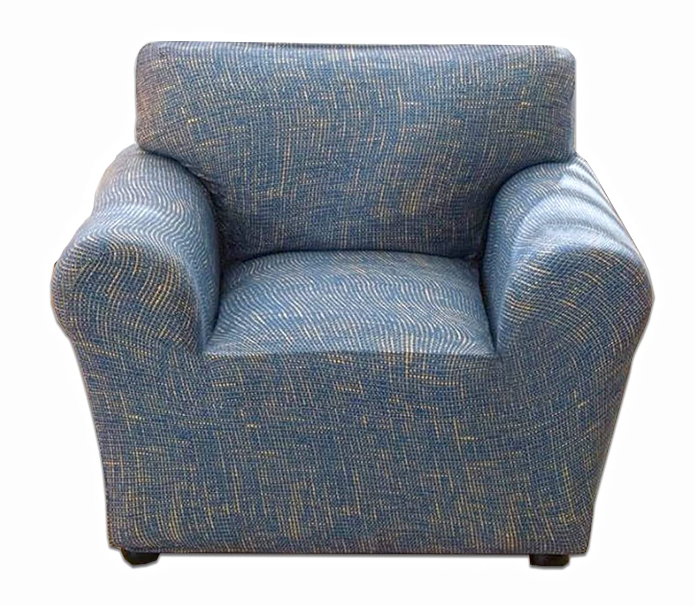 Styleys Polyester Blue Yellow Liner Sofa Covers Stretchable Couch Cover