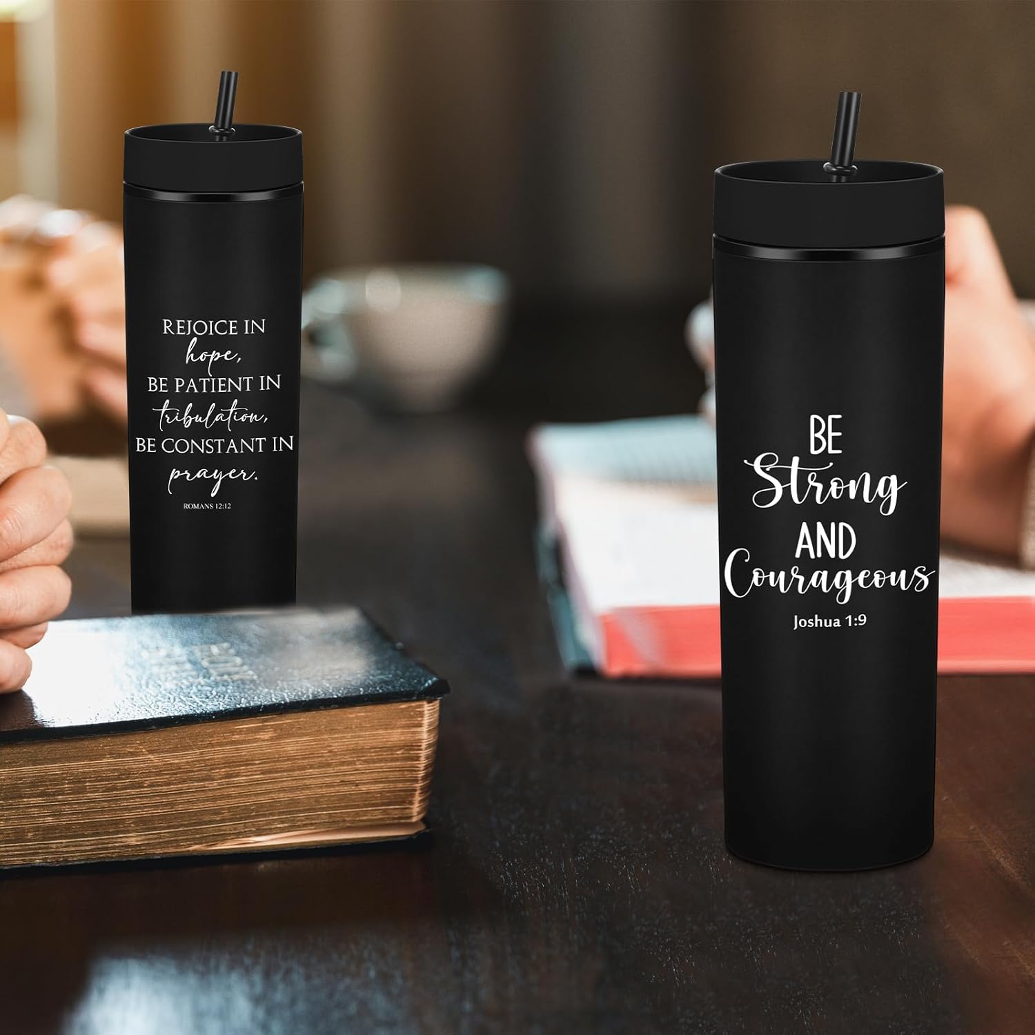 10 Pcs 10 Pcs Christian Gifts for Men 16oz Christian Tumbler Inspirational Bible Verse Skinny Tumblers Plastic Religious Cups Insulated Coffee Travel Mug for Religious Church Gifts (English) - Image 6