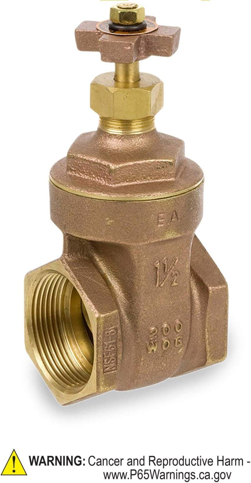 4105 Series Brass Gate Valve, Non-Rising Stem, Inline, Cross Handle, 3/4" NPT Female, Non-Potable Water Use Only