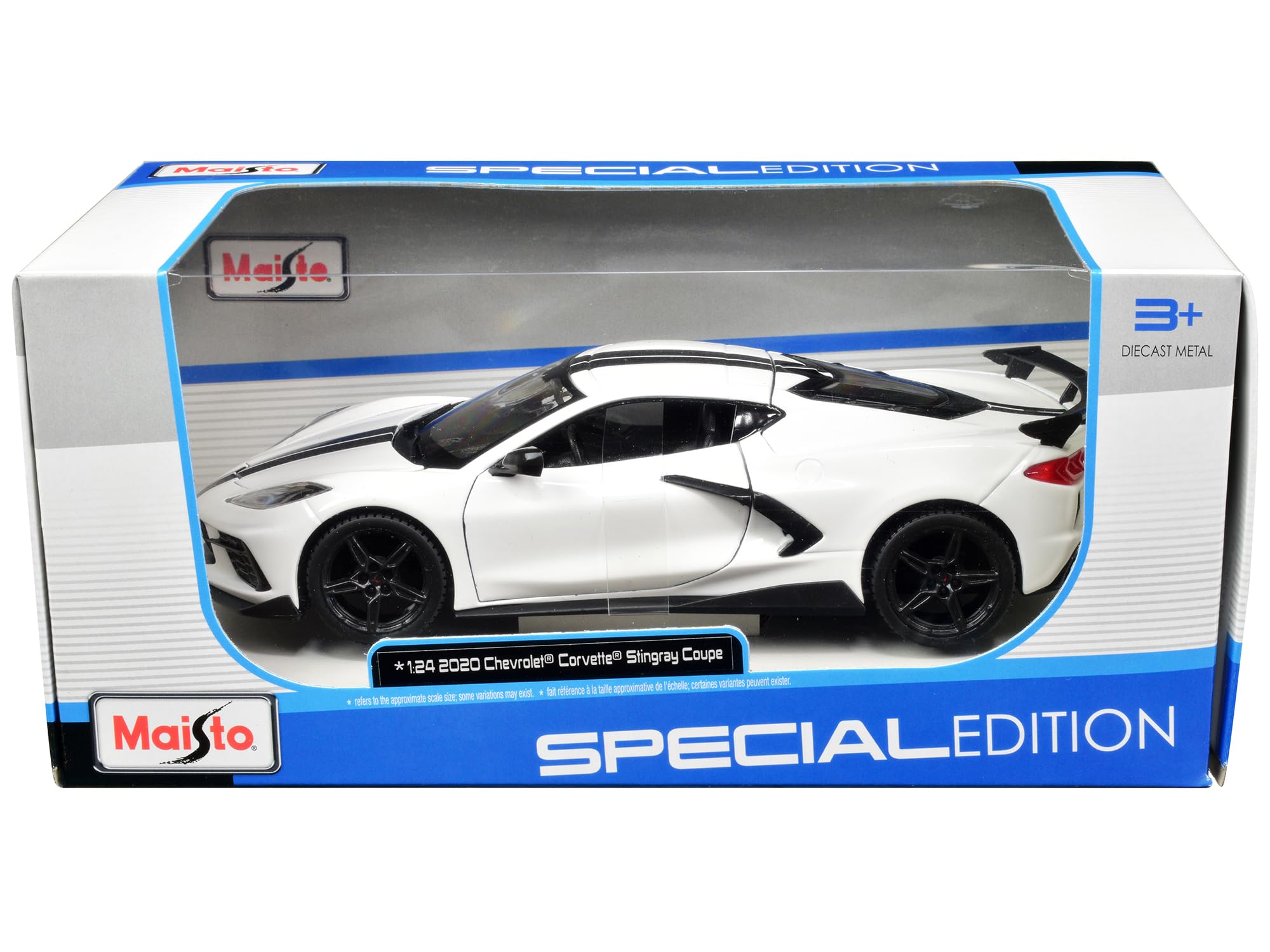 Maisto 31534-76 Chevrolet Corvette Stingray Coupe biaÄšy 1:24, White, 20 cm (długość), szerokość i wysokość mniejsze