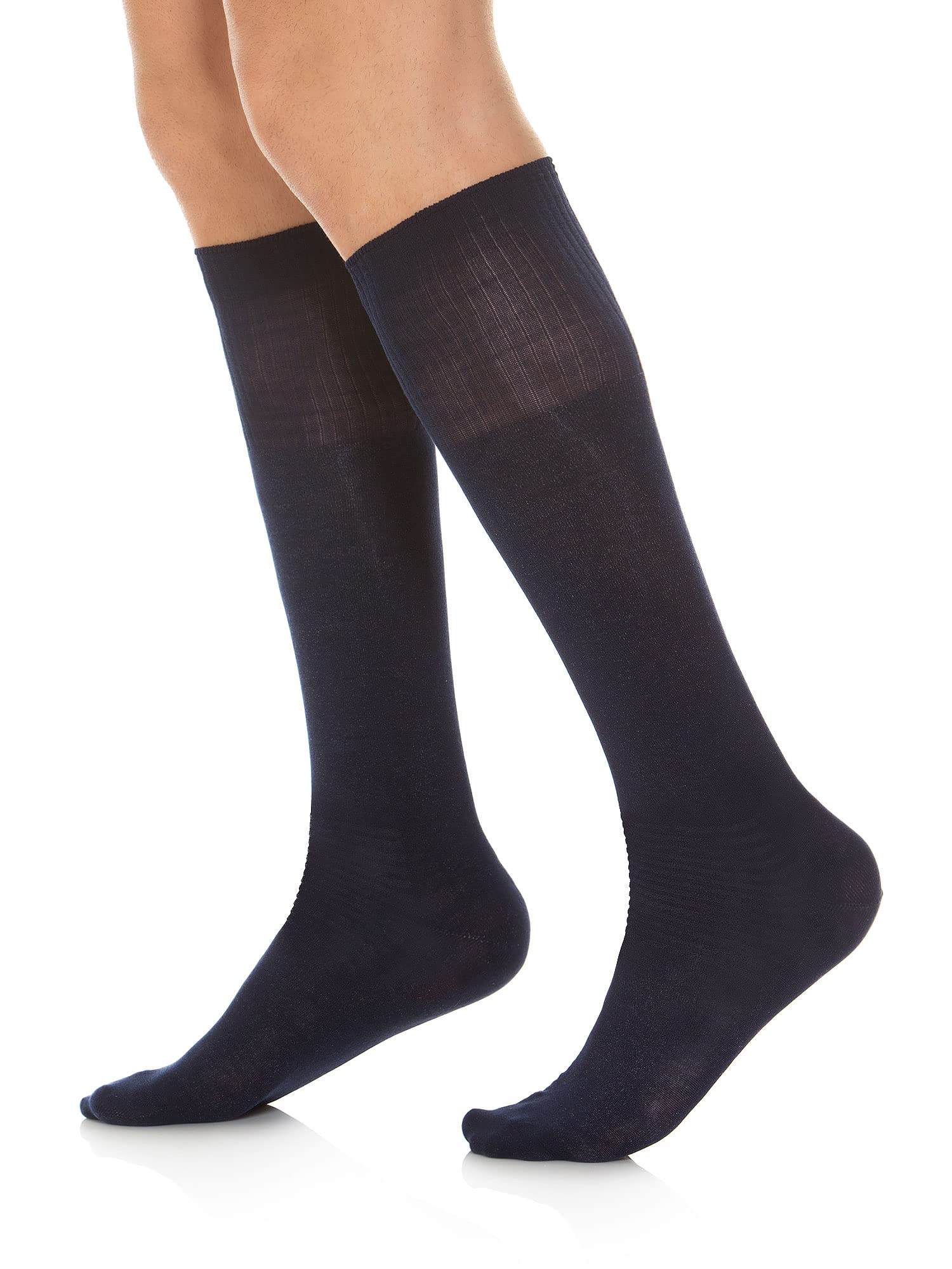 Relaxsan 550L Socken für Diabetiker Herren und Damen, Kniestrümpfe ohne Naht, ohne Gummi, Baumwolle und Silber