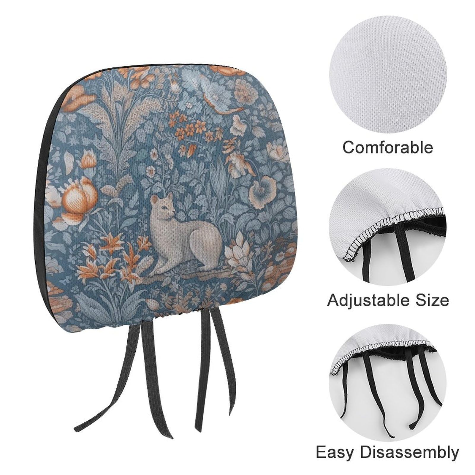 Autositz Kopfstützenbezug Gelbe Smiley-Blume - Verstellbar & Wiederverwendbar