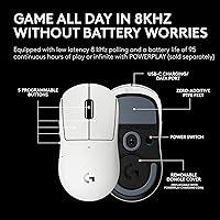 Vista 4 de Logitech G PRO X Superlight 2c Ratón inalámbrico para juegos, ratón compacto de grado profesional de 51 g con 5 botones programables, carga USB-C