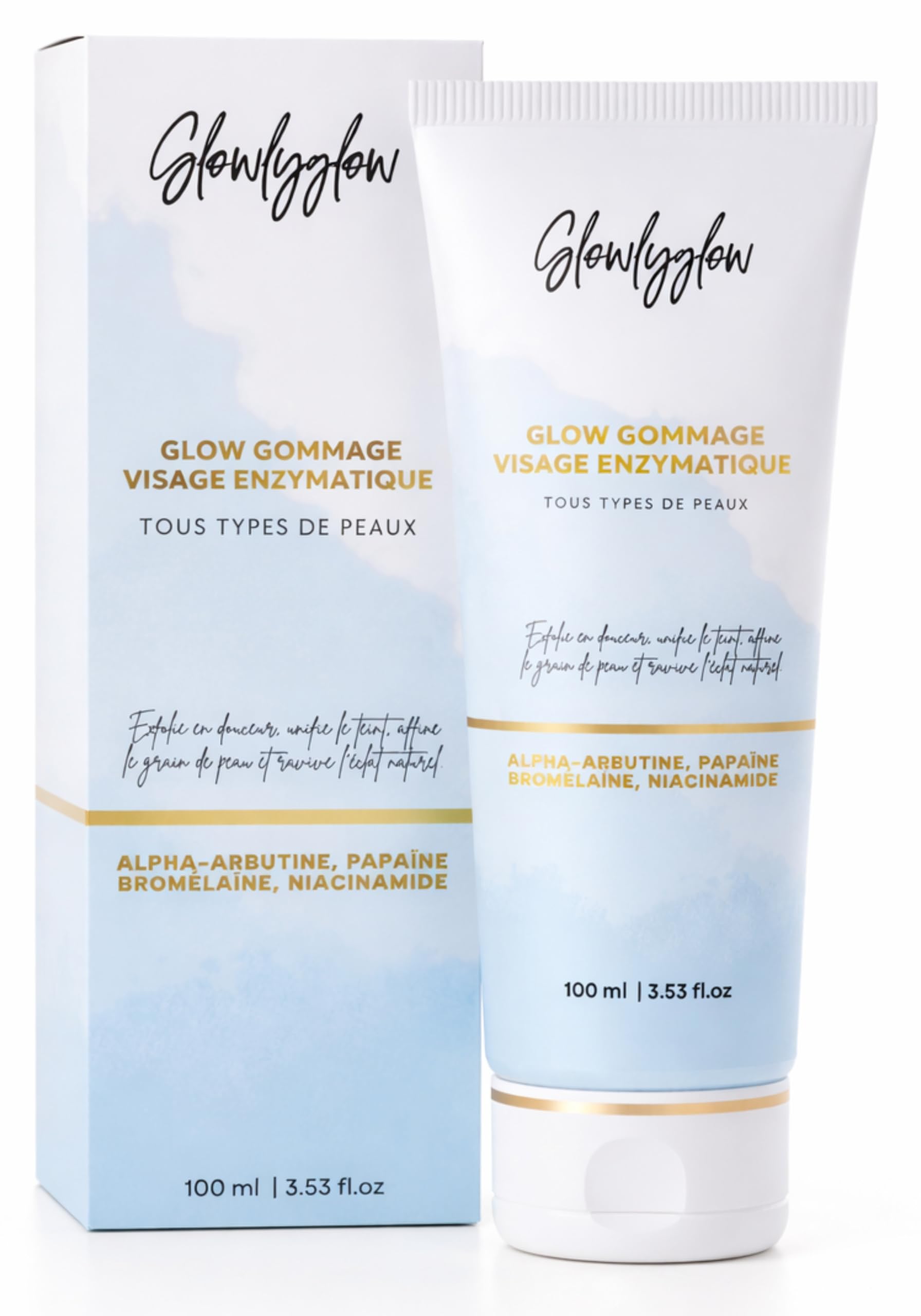 Gommage Enzymatique Visage – Niacinamide, Papaïne & Acide Mandélique | Exfolie, Resserre les Pores & Illumine le Teint | 100 ML | Peaux Sensibles & Ternes