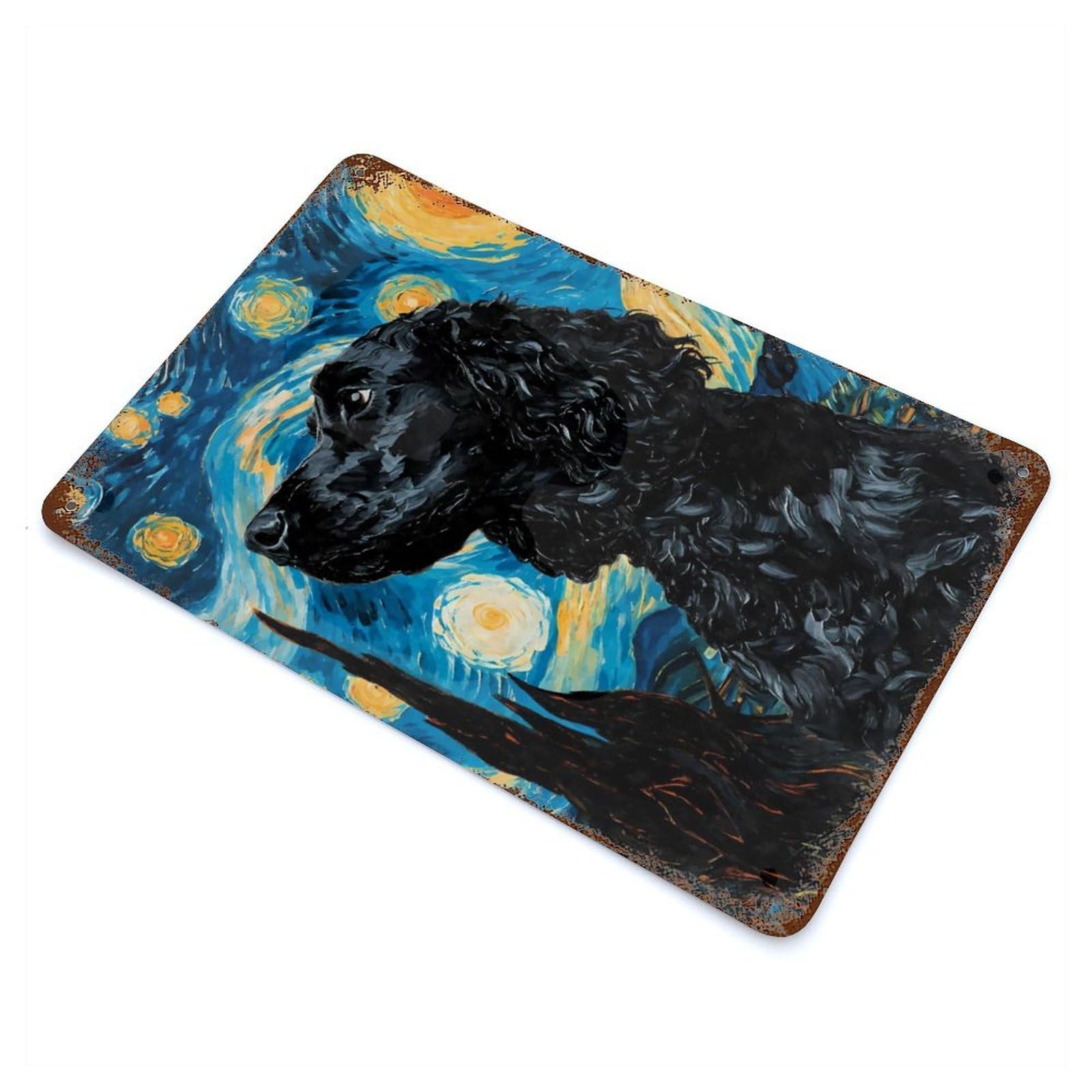 Starry Cocker Spaniel Vintage Metal Tin Sign 11.8"x7.9", Ideal for Cafe, Home Bar And Lounge Decor