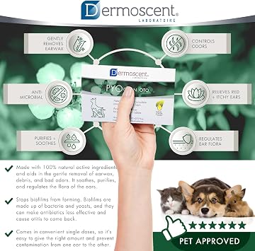 Dermoscent Pyoclean OTO Dog Ear Cleaner - Drops to Stop Head Shaking, Itchy & Waxy Ears - Non-Toxic - Ear Cleaning Solution for Dogs