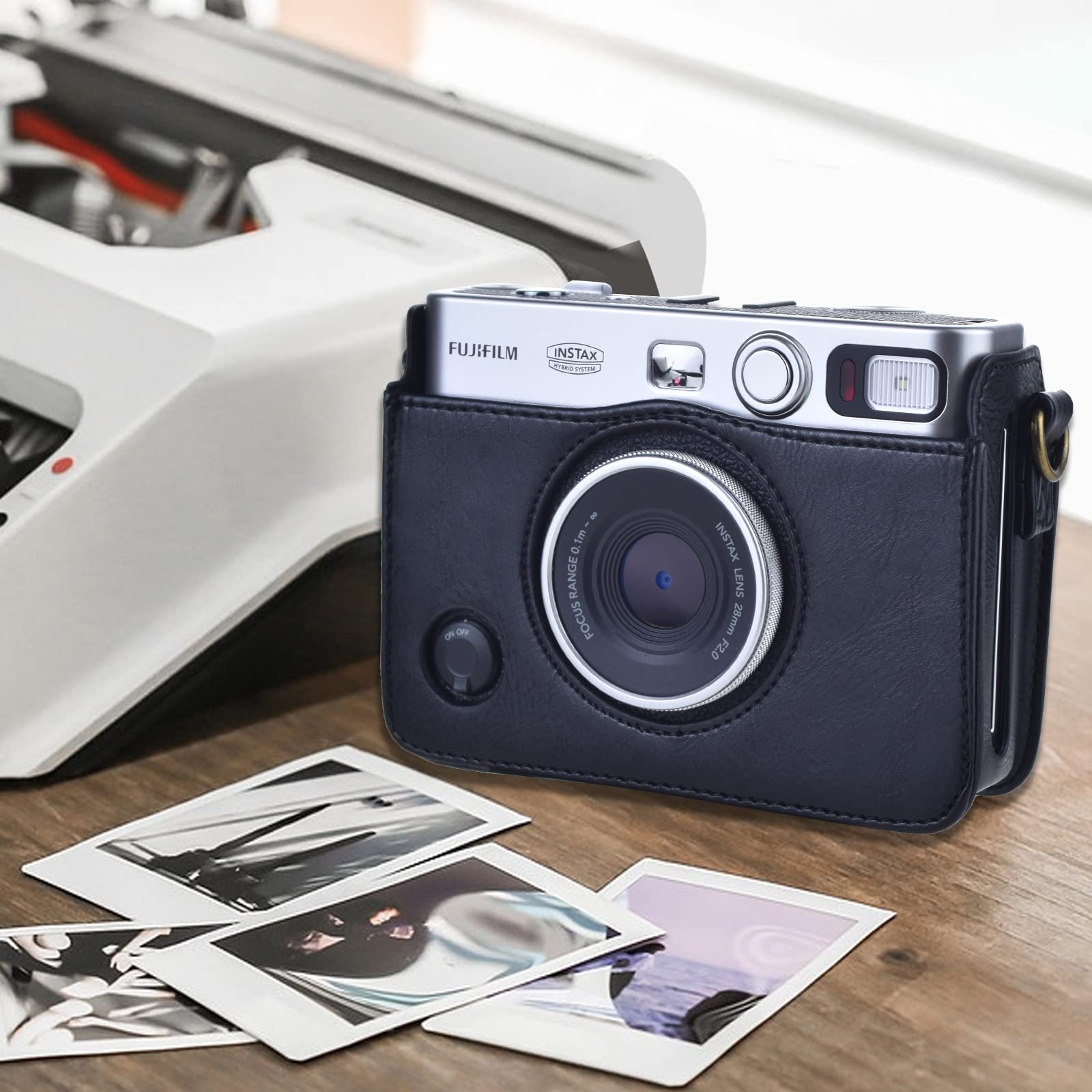 MUZIRI KINOKOO Fuji Mini EVO - Custodia per fotocamera compatibile con Fuji Mini EVO con tracolla regolabile, Nero