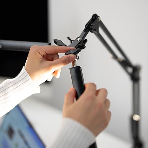 Miniatura 8 de Lámpara de escritorio LED de doble cabezal, cobertura ultra ancha para espacios de trabajo de 72 pulgadas, cuidado de los ojos, ajustable en 360,