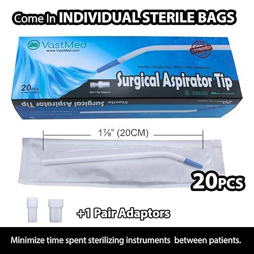 Miniatura 2 de STERILE Aspirador quirúrgico 20puntas con 1par adaptador (20 piezas)