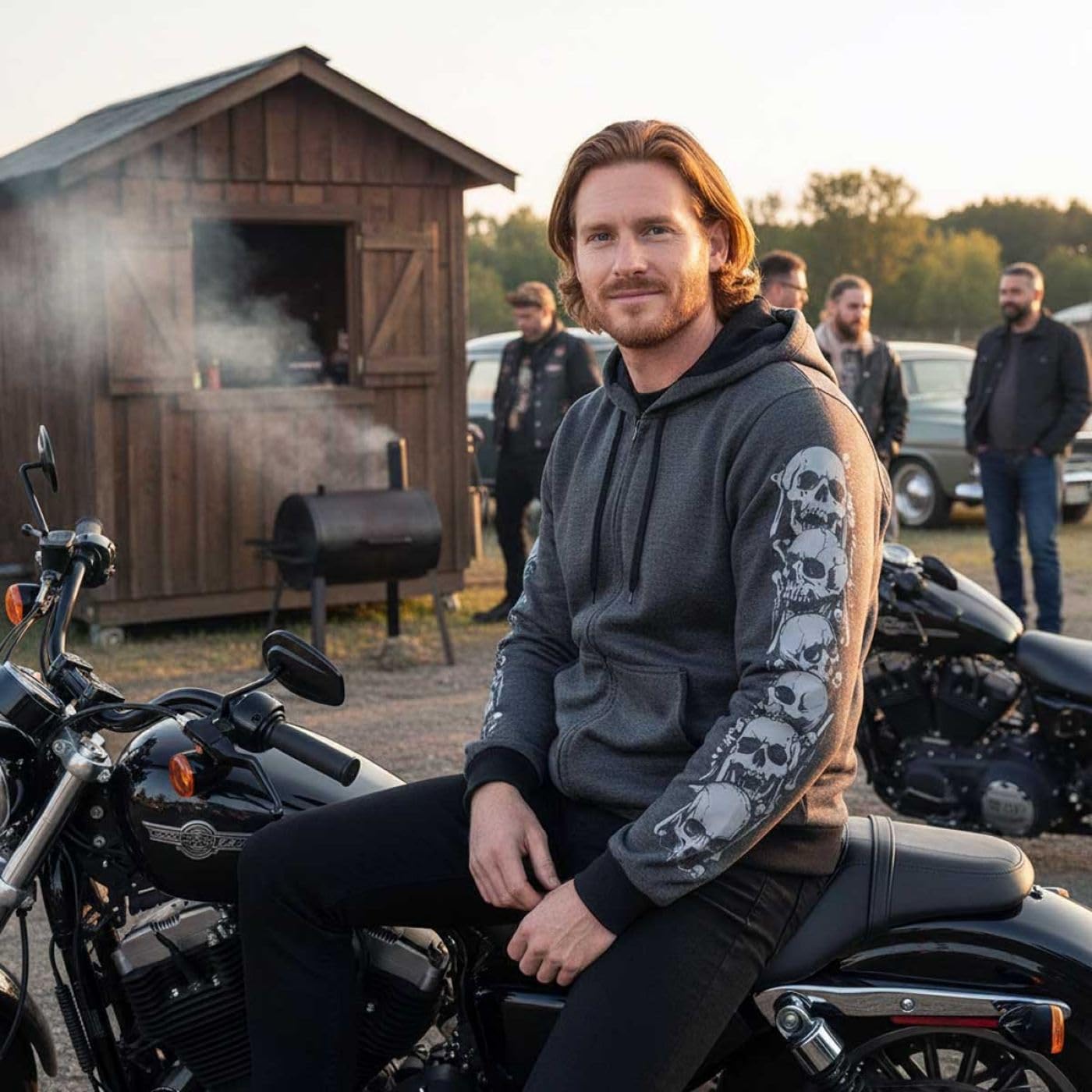 Milwaukee Leather Men's Streetguard Aramid Reinforced Riding Hoodie - CE Shoulder and Elbow Armor