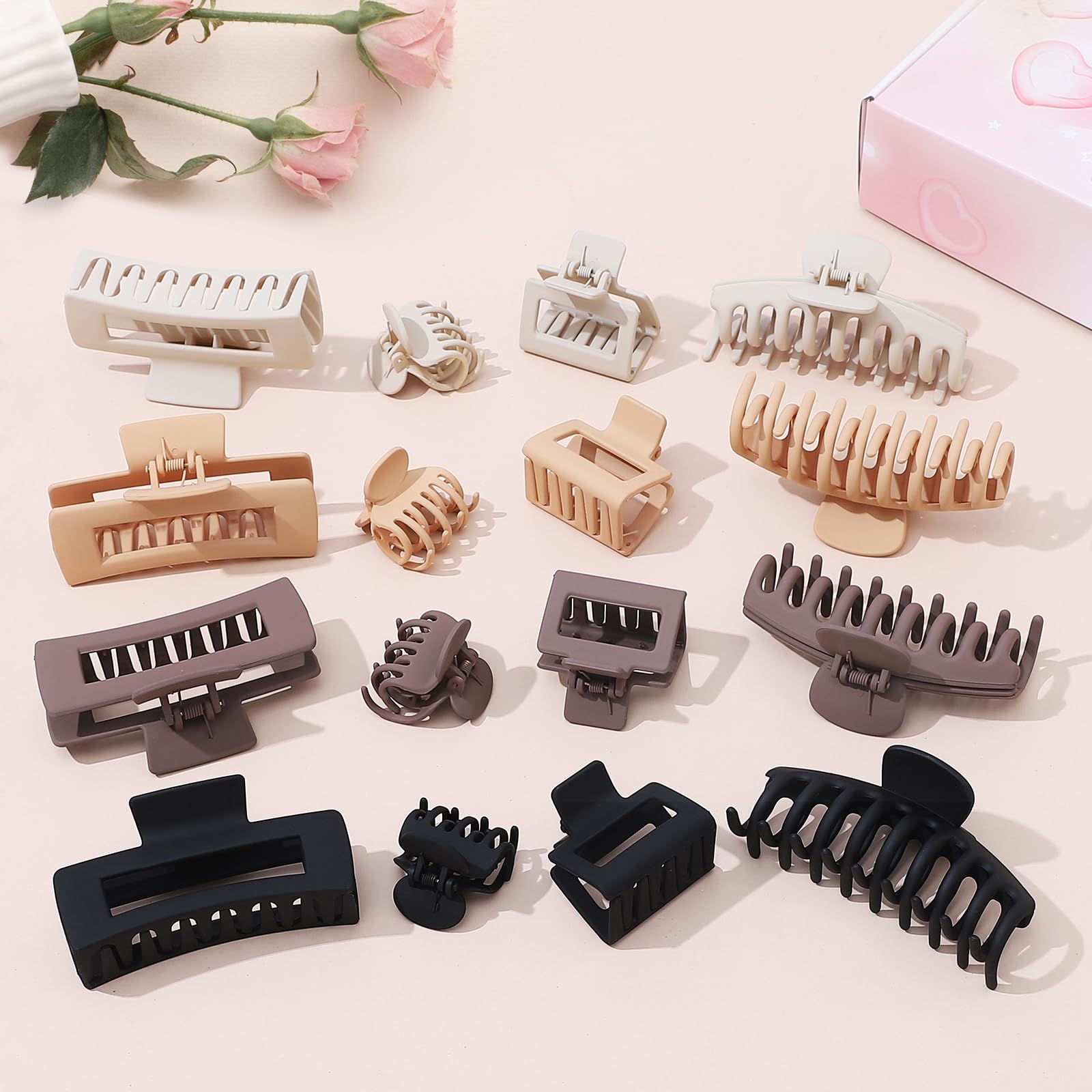 16 Pcs Hair Claw Clips Non-Slip Thick Hair Vintage Resin Hair Accessories Set Amazon.com: NEW LIVE Hair Clip 16 Count for Women - Hair  main image 3