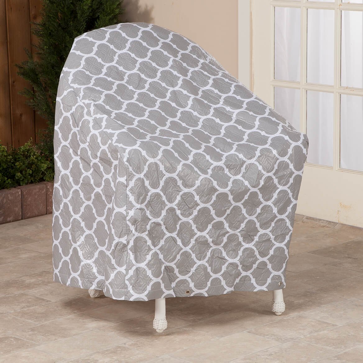 Fox Valley Traders 362893 Quilted Chair Cover, One Size Fits Gallon, Grey - Trellis Pattern
