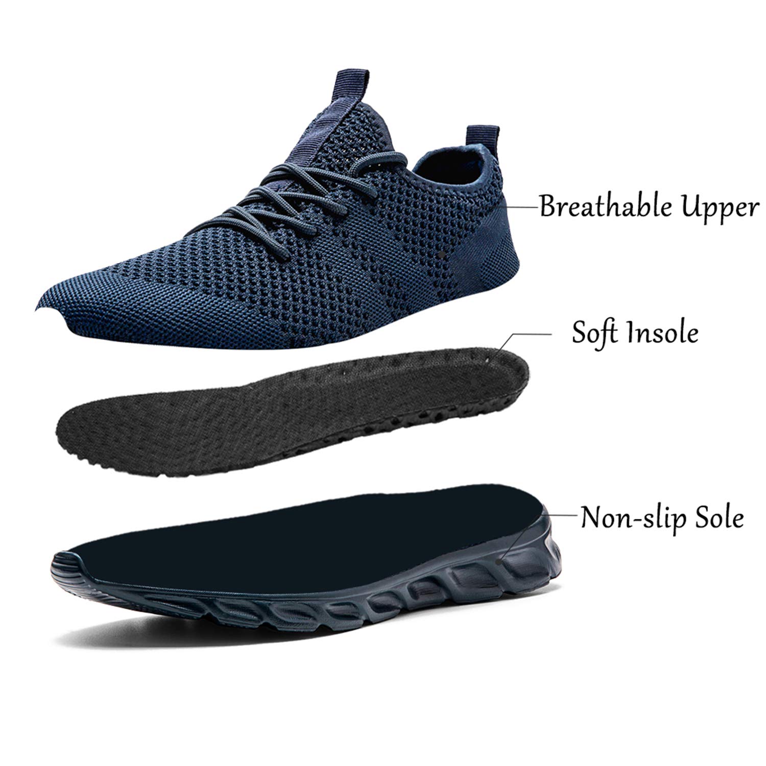 Damyuan Scarpe da Running Corsa Uomo Ginnastica Camminata Casual Jogging Trekking Tennis Trai Mesh Basket Sport Outdoor Fitness Sportive Palestra Platform Sneakers