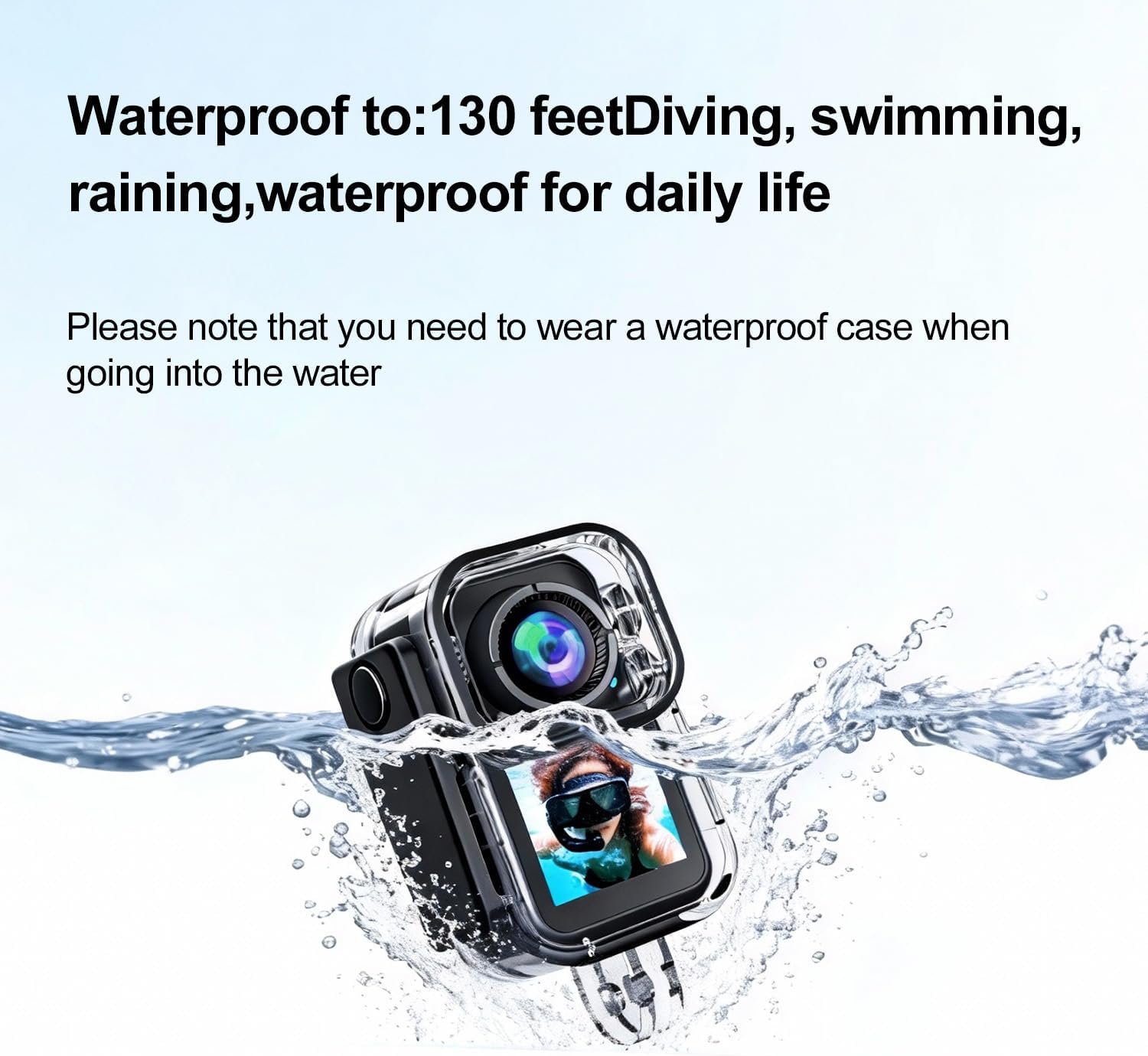 4K Mini Action Camera, EIS Stabilization, 130° Wide Angle, Dual Touchscreen, Pre-Record, Waterproof for Vlogging, Outdoor Adventures(Black,64GB)