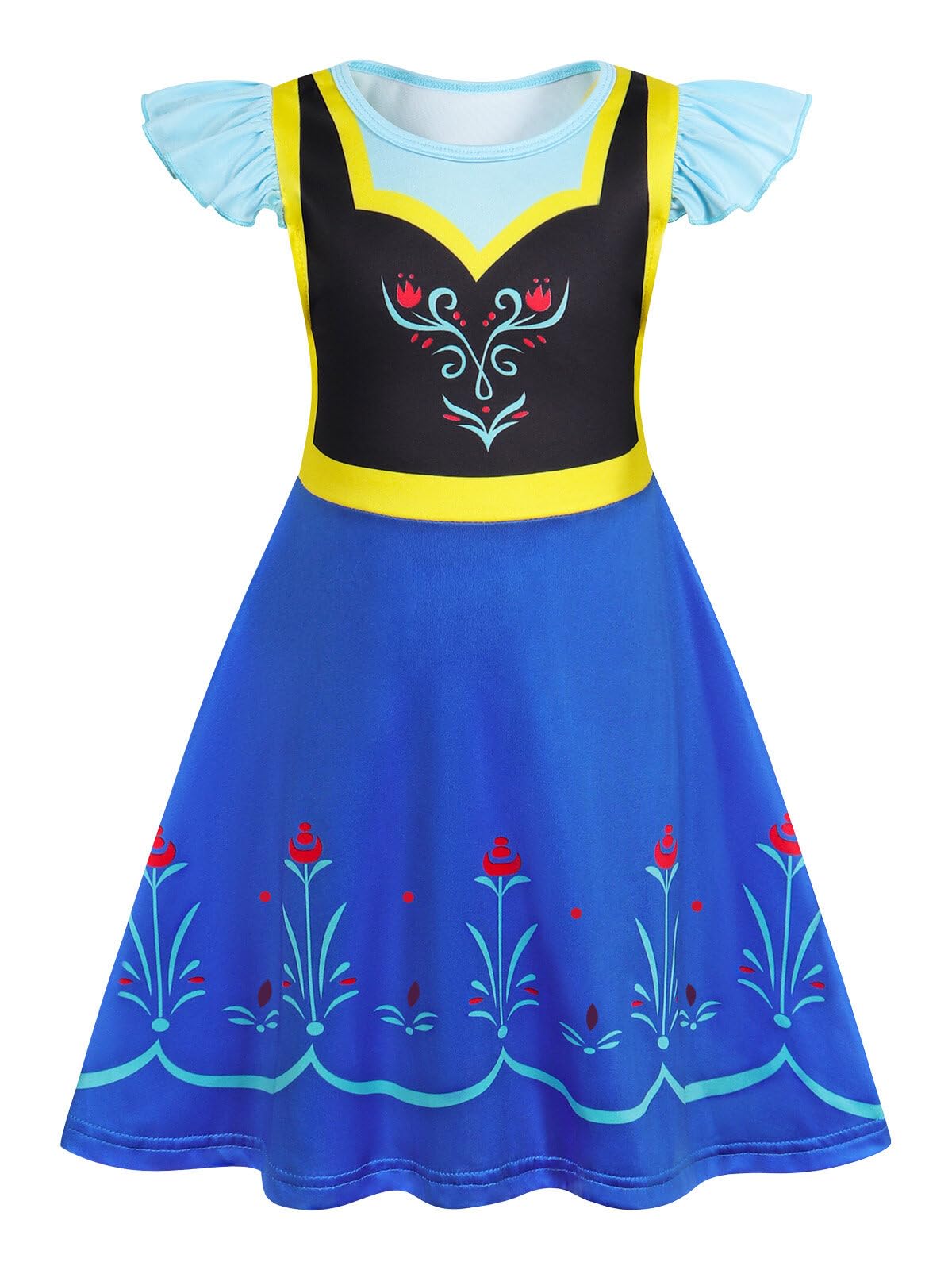 Berich Princess Dress World Book Day Costumes for Girls Princess Costumes for Kids Halloween Christmas Cosplay outfit Girls Dress up 9-10 Years(Blue,150)