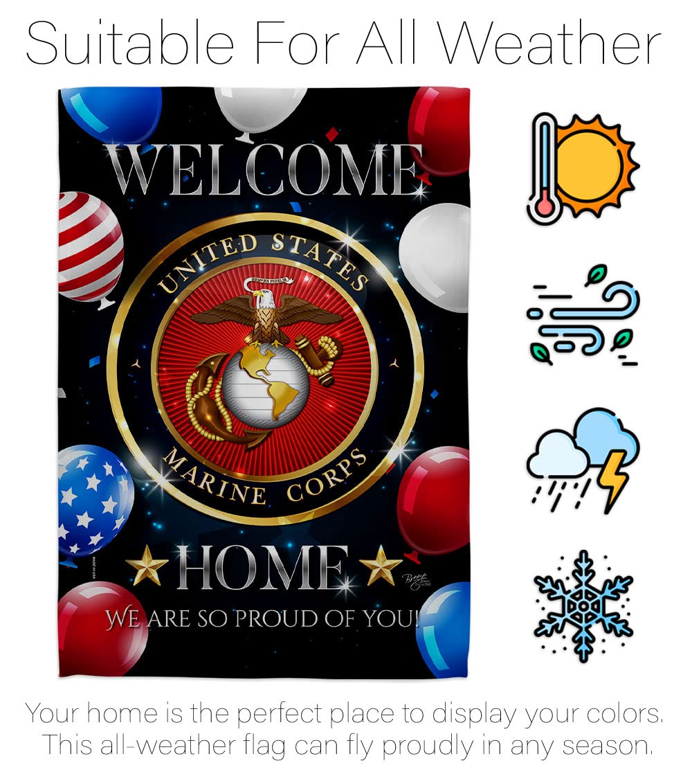 Breeze Decor Marine Bulldog Gartenflagge – USMC Semper Fi, Doppelseitig, 33x47 Cm, Made In USA