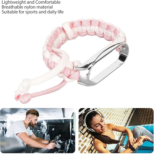 Miniatura 8 de HURRISE 2 in 1 Braided Loop Wristband, for Mi Band 7 Adjustable Stretchy Nylon Breathable Sports Strap with Metal Frame