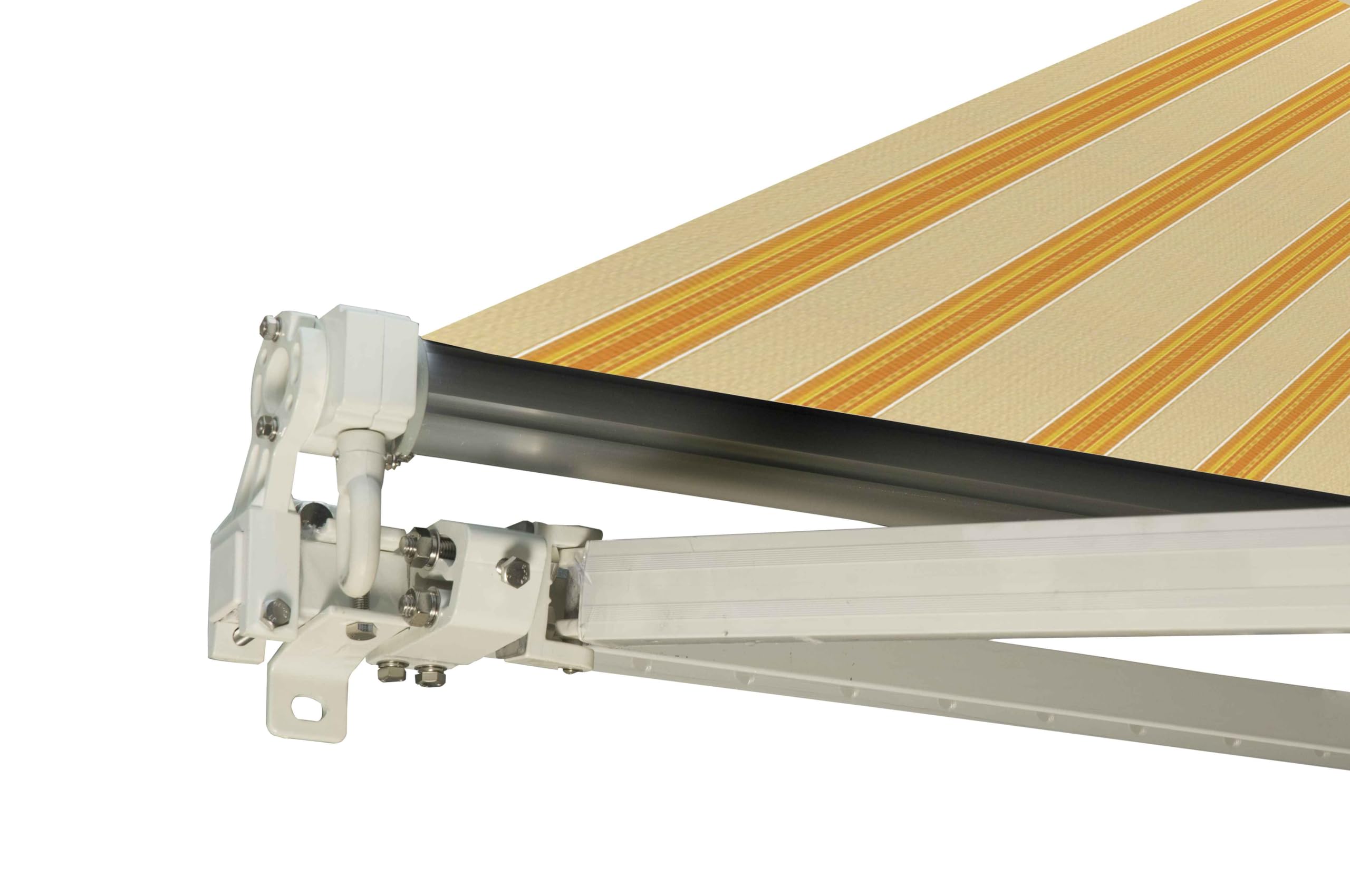Tenda da Sole a Bracci Estensibili Impermeabile L300xP250 cm Giallo/Beige Fissaggio Parete o Soffitto