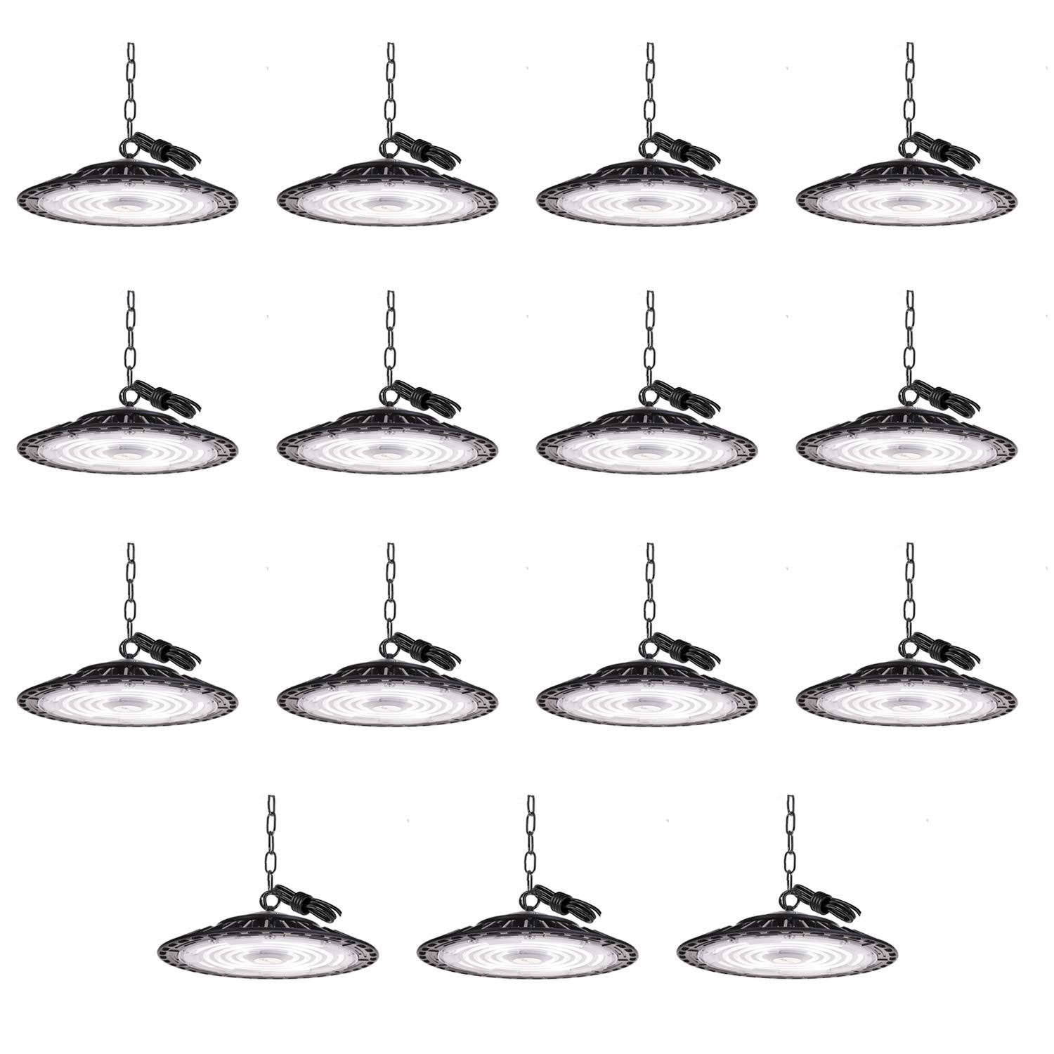 bapro15 Pack 100W UFO LED High Bay Light Factory Warehouse Industrial Lamp, 6500K Daylight White LED Commercial High Bay Light Workshop Light Garage Light, Fast Dispatch from USA (100W, 15 Pack)
