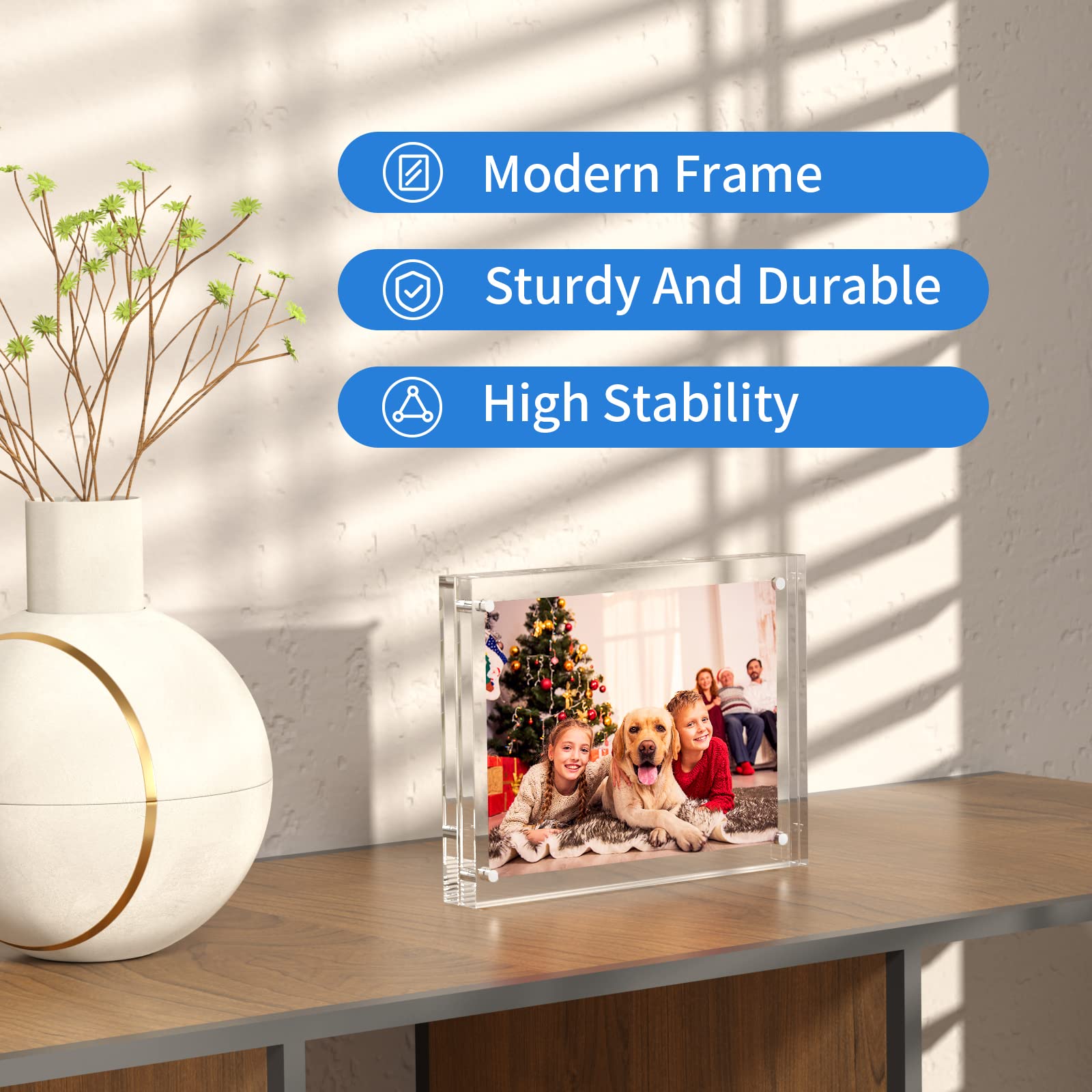 Snapklik.com : 5x7 Acrylic Picture Frame, Photo Frame 20% Thicker Block ...
