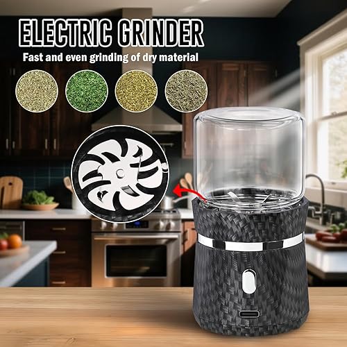 Miniatura 3 de Unique Electric Herb Grinder, Small Spice Grinder Electric herb Grinders Mini Size 2x3.5inches with 2pcs 1.7oz/50ml Glass Jar Herb Jar Portable