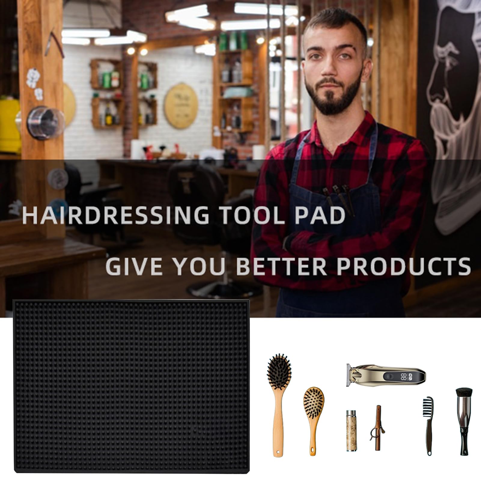 Tapis de salon pour coiffure en silicone - Organisateur d'outils de coiffure