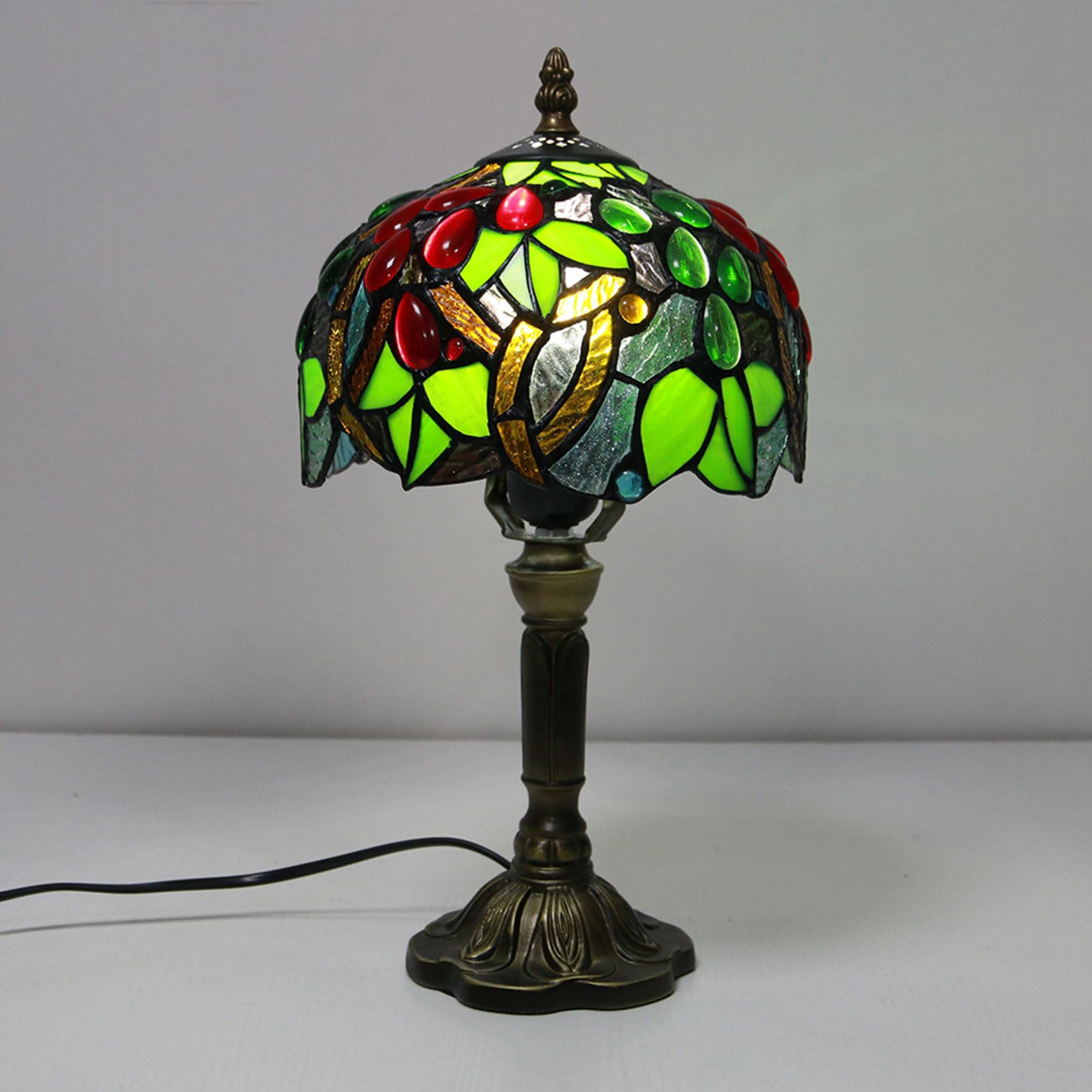 BOTOWI Vintage Tischlampensockel Ersatz, nur Harz Schreibtischleuchte Sockel, 15" hoch Geeignet für 8 Zoll Tiffany Stil Buntglas Lampenschirme