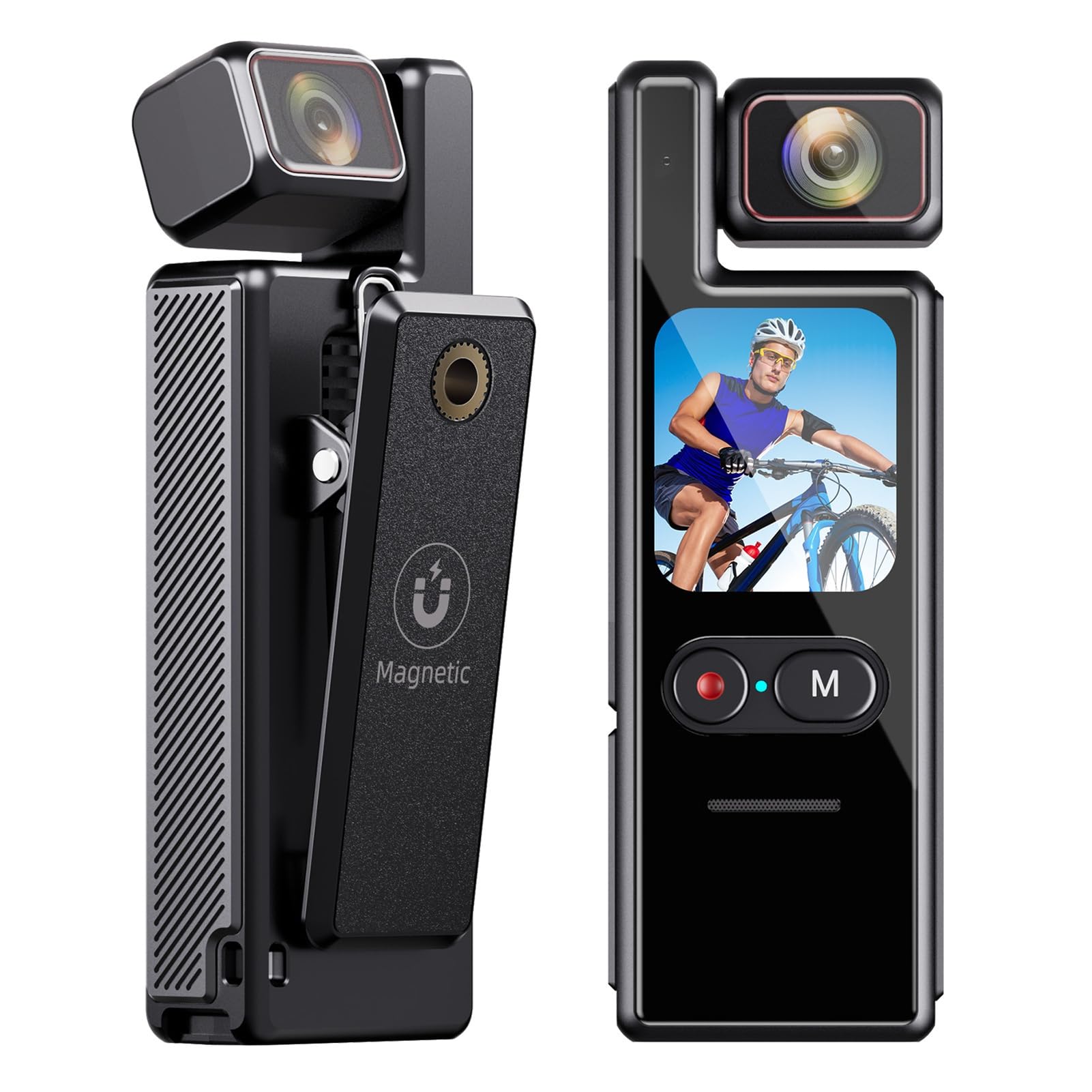 Sanpyl 4K Body Camera, 1.69 Inch Touch Screen, IP65 Water Proof, 6 Axis Stabilization, 140 Wide Angle 180 Rotating Lens, WiFi Quick Transfer with APP for iOS & Android-image-8