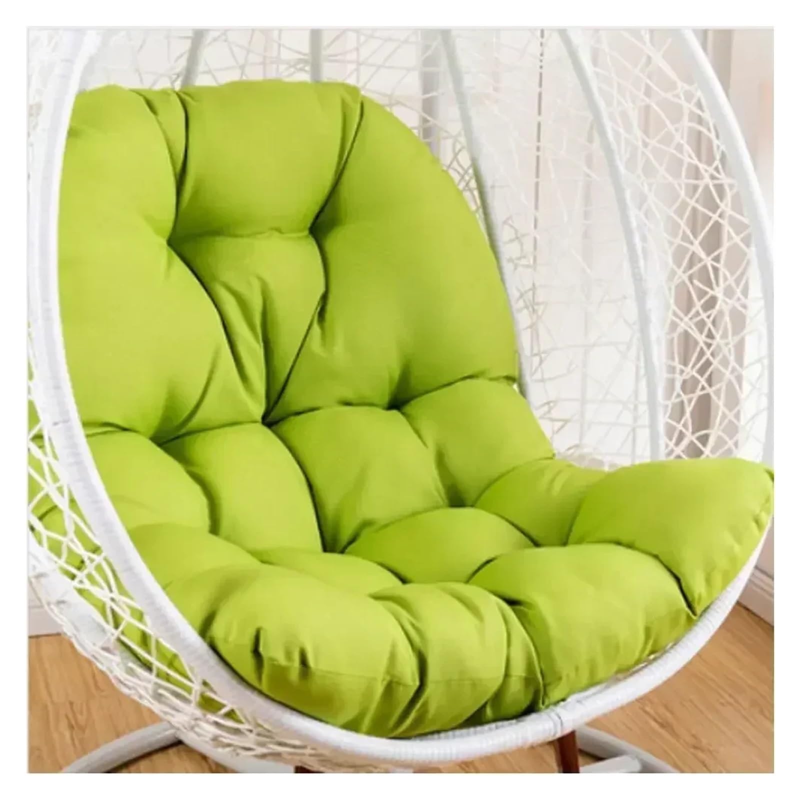 RRYPBOVG Hanging Chair Cushion Outdoor Thickened Egg Chair Cushion Seat Pad Backrest Pillow Rocking Mat Swing(Green)