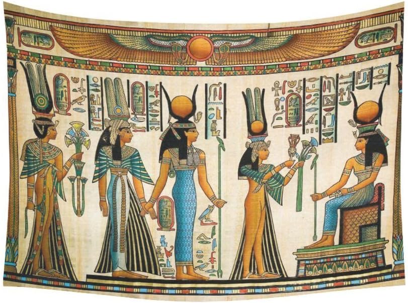 African Design Wall Art Home Decor, Egyptian Queen Ancient Tapestry Wall Hanging 80 X 60 Inches