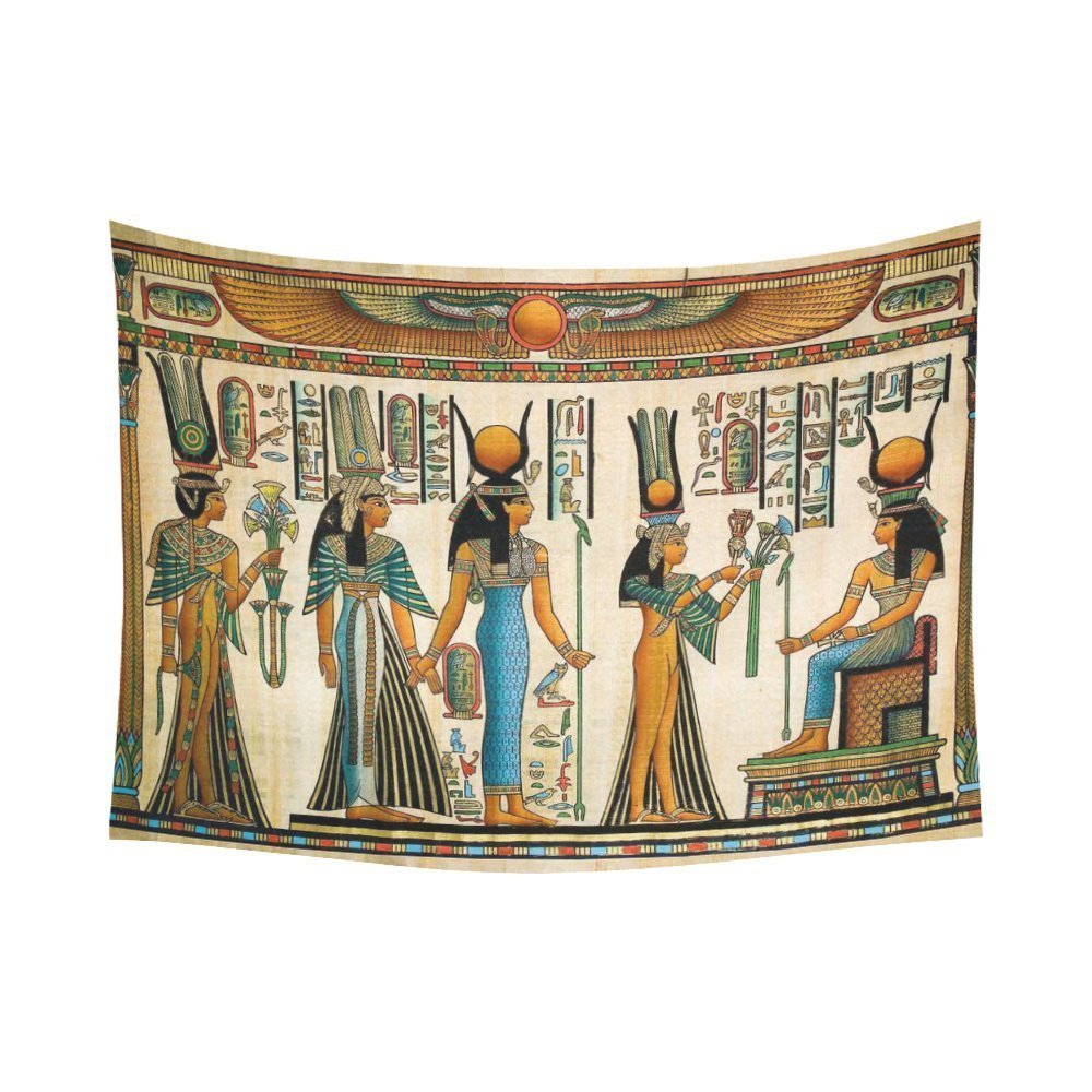 African Design Wall Art Home Decor, Egyptian Queen Ancient Tapestry Wall Hanging 80 X 60 Inches