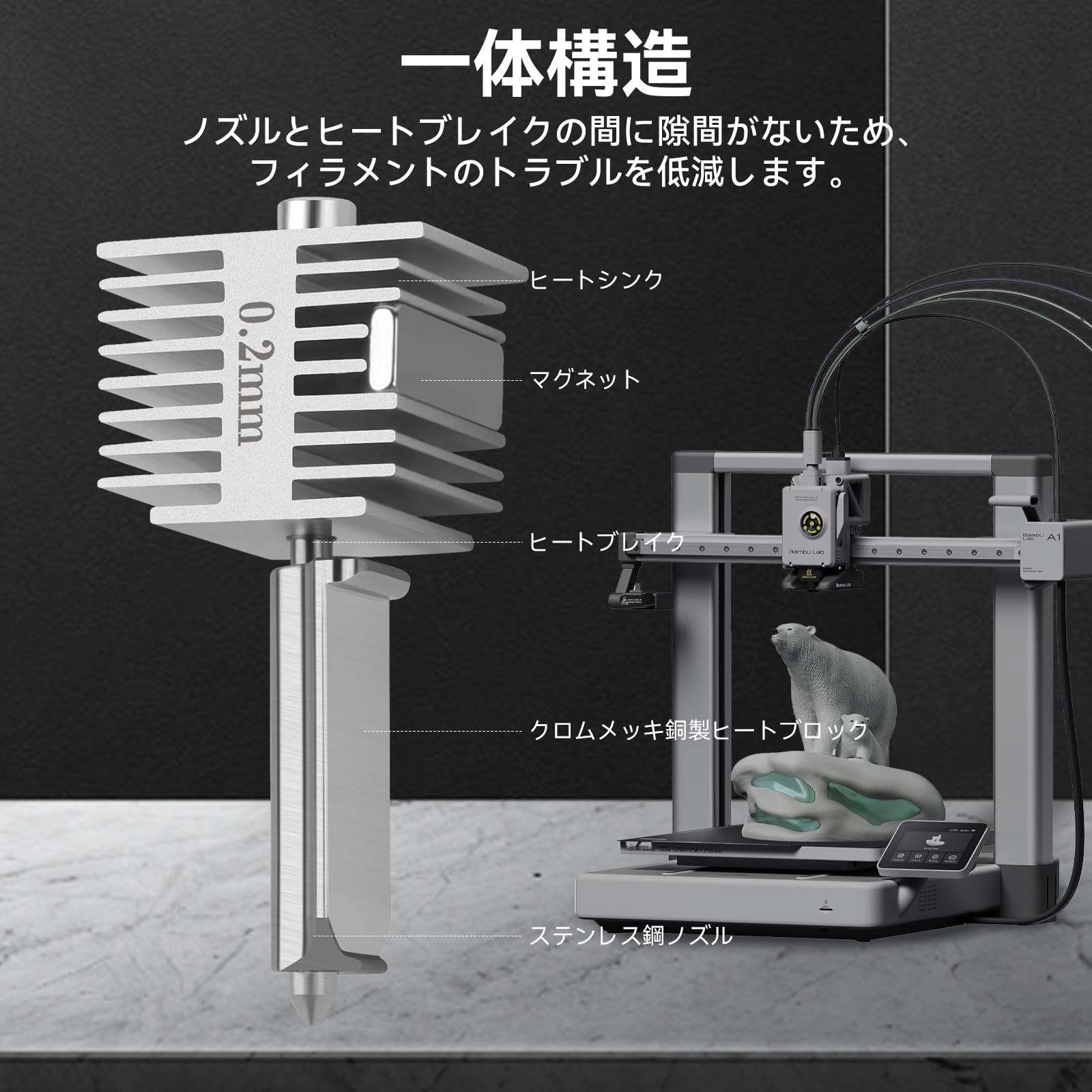 Amazon.co.jp: UniTak3D Bambu Lab A1 A1 mini ノズル 互換 0.2mm 2