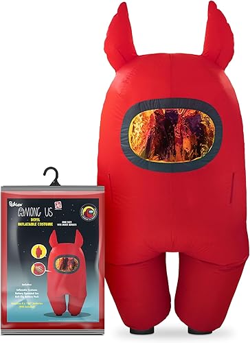 Miniatura 7 de YuMe Juguetes oficiales de Among Us, divertidos inflables para cosplay, disfraces de Halloween para adultos, Impostor naranja