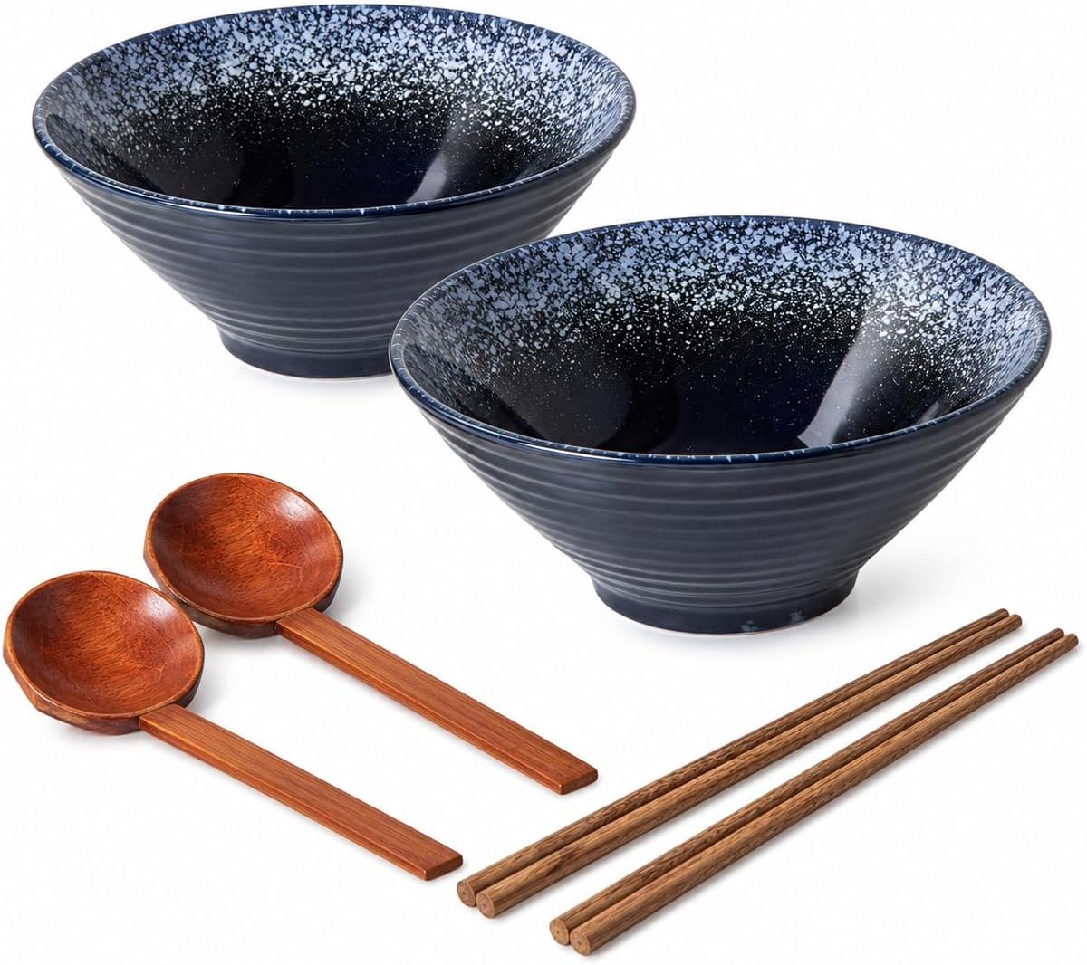 Japanese Ceramic Ramen Bowl Set of 2
