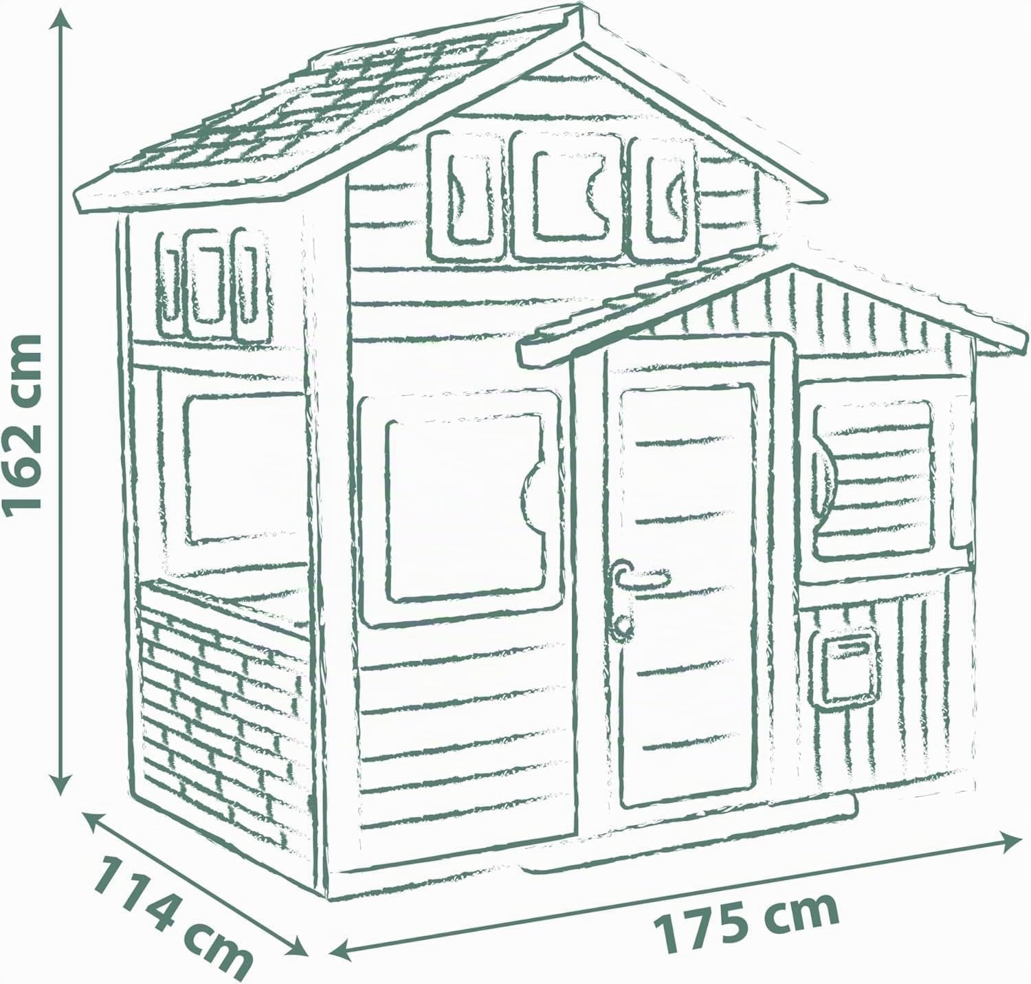 Smoby Life - Casa dei giochi Friends House EVO con 2 porte, realizzata in materiale riciclato, protezione UV, per bambini a partire da 3 anni (7600810208)