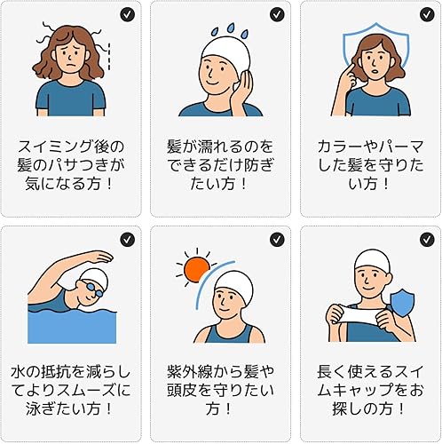 Miniatura 4 de SWAVE Unisex Adult Comfortable Durable Printed Waterproof Silicone Swim Cap